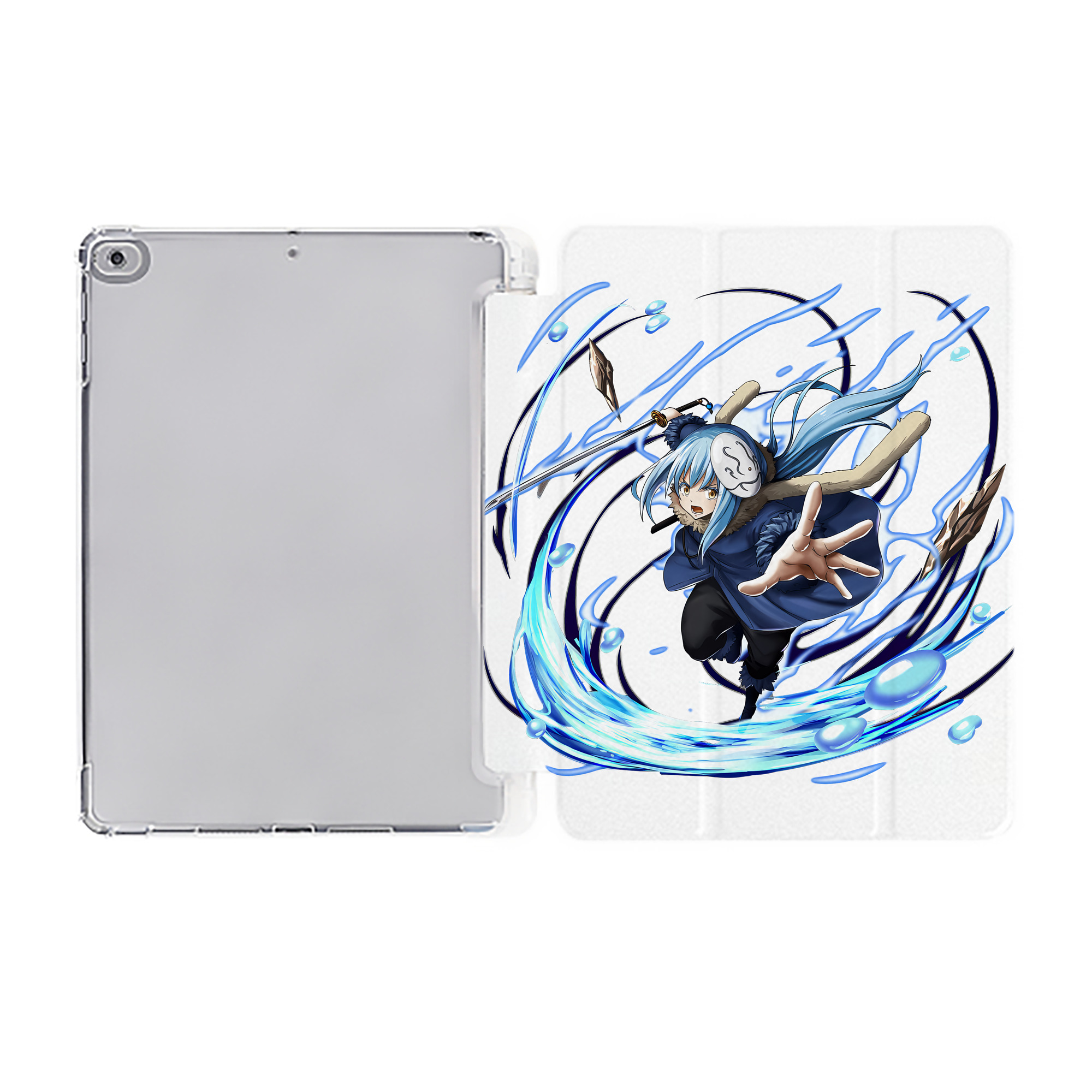 （画像用） 転スラ Regarding Reincarnated to Slime IPad ケース ペン収納付き 三つ折りスタンド PUレザー×シリコン 対応機種9.5/10.5/10.9インチ